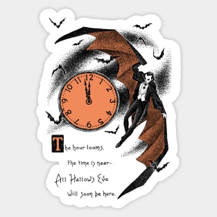 Dracula Awaiting Halloween O'clock Sticker